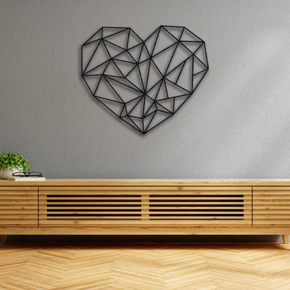Metal Geometric Heart Wall Art