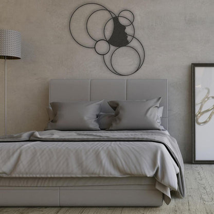 Metal Decor with Girl and Circles