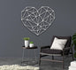 Metal Geometric Heart Wall Art