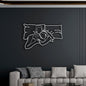 Romantic Lying Couple Metal Line Wall Art