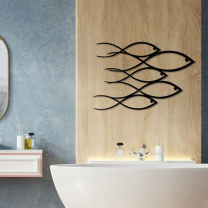 School Of Fish Metal Wall Art