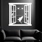 Open Window Design with Birds Silhouette